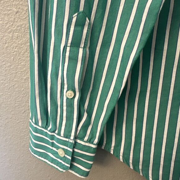 NWT Cotton On Garments Mens Mayfair Long Sleeve Button Up Shirt Emerald Stripe M - Picture 8 of 9